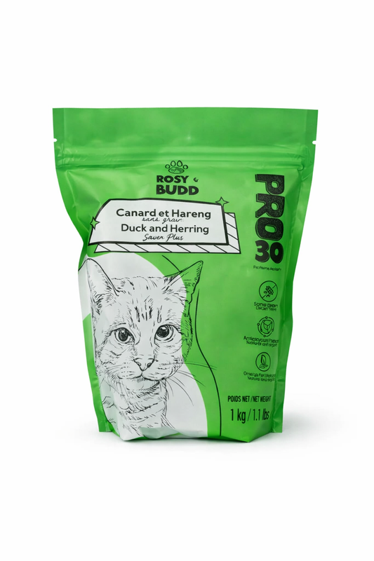 Croquettes Sans Grains Canard & Hareng pour Chat (20 lb)